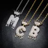 Whosale Iced Out A-Z Nessun nome personalizzato Corona Lettera Collana con ciondolo Catena Oro Argento Colore Gioielli con zirconi cubici