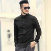 Camicie da uomo Camicia da lavoro a maniche lunghe Camicia da uomo in lino di marca Uomo Slim Fit Casual Solid Camicia da uomo in lino colorato T200319 di alta qualità