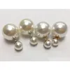 ファッション韓国スタイル2面の白い真珠の模倣真珠女性用ブティッククラシックダブルサイドパールスタッドイヤリングR02H2