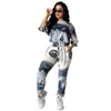 Dollar Printed Sports Suit Casual Short Sleeve Pants Fashion 2 Piece Set 2020 Hot Sale