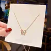 Titanium Steel Chain Butterfly White Fritillary Necklaces For Women Korean Style Pendant Necklace Trend Fashion Jewelry 2020