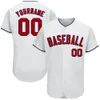 Custom White Red-Black-989787 Jersey de baseball authentique