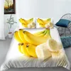 Beddengoed sets fruit banaan aardbei patroon koning queenset met kussensloop voor slaapkamer quilt dekbedovertrek 2/3 stks