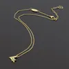Edelstahl-Halskette mit großem und kleinem, V-förmigem, verflochtenem Einzeldiamant Damen039 Schlüsselbeinhalskette für Damen6409217