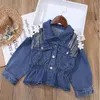 Novo Jean Jean Jacket para Meninas Cute Unicorn Casacos Denim Casaco para Crianças Meninas Roupas Jaquetas Jean para Criança Crianças LJ200828