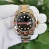 최고 품질 BP 손목 시계 40mm GMT 126711 126711CHNR CERACHROM BEZEL GMT 루트 맥주 2 톤 아시아 2813 무브먼트 기계 자동 발광 망 시계