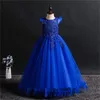 Fancy Princess Party Dresses for Girls Long Sleeveless Flower Party Ball Gown Evening Dresses Kid Prom Wedding Children Dress F1135990817