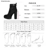 Perixir -platform Ankle Boots Women 12 cm dik hielplatform laarzen mode dames herfst wintermedewerker schoenen zwart groot formaat 3643 201105