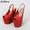 Sorbern Fashion Women Wedges Slingback Bomba zapatos Peep Toe Style Spring Style Size 36 Transfer Girl Colors personalizados