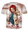 2022 Halloween Horror Movie Chucky 3D Print Causal Clothing Nya Mode Män / Kvinnor Zipper Hoodies / Tröjor / T-shirt / väst / Shorts / Byxor