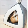 Vendita calda Pet Cat Bed Gatti indoor House Warm Travel Small for Kitten Mats Dog Nest Cave pieghevole Cute Sleeping Winter Products 201111