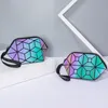 HBPラブフック女性メイクアップバッグPUレザースモールクラッチメス、旅行幾何学バッグの輝くコロ296Kのための短いストラップ化粧品バッグ