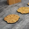 Natural Bambu Bebida Coaster Set Rodada Creative Creative Cup Mat Mate Pad Copos de Café Porta Coopos Home Decoração Decoração Isolamento Y200328