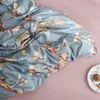 Svetanya鳥の葉花のベッドリネン絹糸エジプト綿寝具セットクイーンキングサイズシート布団カバーセットT200706