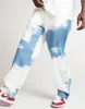 2021 Mens Tie-färgad Denim Straight-Fit Jean Pant Washed Comfort Stretch Chino Comfort Rise avslappnad Rakben Jeans S-3XL