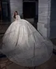 Sparkle Ball Gown Vintage vestidos de novia Sheer manga larga de encaje con lentejuelas Robe de Mariage por encargo moderno vestido de novia