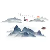 Chinese Style Ink Landscape Painting Wall Sticker Living Room Background Wall Decoration Diy Creative Bedroom Wallpaper Decal T200601