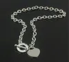 925 Silver Love Necklace + Pulsera Set Declaración de boda Joyería Corazón Colgante Collares Bangle Sets 2 en 1
