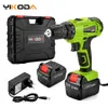 YIKODA 21V Electric Drill Lithium Battery DIY Mini Rechargeable Double Speed Cordless Screwdriver Household Power Tools C12201041391