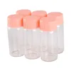 100 peças 10ml 22 * ​​50mm garrafas de vidro com tampas de plástico rosa frascos de espuma de perfume arte artesanato