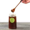 Miljövänlig uppsättning av 6 lång handtag träsked kaffe te sked naturligt trä dessert honungsked bar bordsartiklar hhe2501