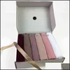 Lenços envolve chapéus, luvas moda acessórios bolha chiffon mulheres muçulmanos hijab lenço caixas de presente personalizado xale envoltório sólido liso cores foa