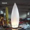 Outdoor Inflatable LED Candle Light Balloon 2m/3m Flame-shaped Lamppost White Air Blown Cone For Dance And Music Party Decoration