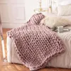 Mode hand breien chunky merino wollen deken dikke grote garen roving gebreide garens deken warme worp sofa cover dekens 210316