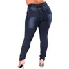 Jeans a vita alta Femme Donna 5XL 6XL 7XL Plus Size Leggings Blue Denim Jeans skinny Pantaloni a matita Stretch aderente Pantaloni slim LJ200808