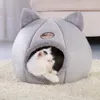 Soft Cat House Warm Bed Cave Tent avec coussin amovible Winter Sleeping Pet Pad Nest Cats Products Y200330254M