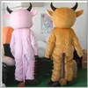 2018 Costume de mascotte de vache à lait blanc et noir de haute qualité Taureau Veau Mascotte de lait Déguisements Costumes Taille de costume adulte pour Ha252N