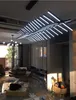 現代LEDシャンデリア照明ノルディックブラック/ホワイトオフィスペンダントランプリビングルームホーム吊り下げライトダイニングルームバーの備品