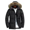 Down jaquetas homens jaqueta de inverno homens moda espessa parkas quentes pele 90% branco pato para baixo casacos casuais macho à prova d 'água abaixo jaquetas 201119