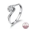 Simulatie Boor Hartvormige Klauw Vrouwelijke Fancy Ring Exquisite Elegan