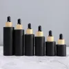 2022 new 20-100ml frosted Black Glass dropper bottle Aromatherapy essential oil pipette bottle cosmetic refillable bottles travel