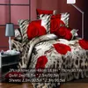 3/4PCS Ensemble de literie florale Fleurs 3D Imprimé Housse de couette en polyester Drap de lit avec oreiller Sham Couette Ensembles de literie 201021