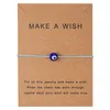 20pcs/lot Make a Wish Blue Evil Eye Woven Paper Card Bracelet Women Adjustable Lucky Red String Bracelets Femme New Fashion Jewelry