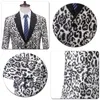 Herrenanzüge Blazer Party Prom Männer Bühnenkostüm Slim Fit Leopardenmuster Jacquard Smoking Jacke Bankett Ball Sänger Gastgeber Dan236r