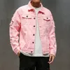 Новый плюс размер 5XL розовые черные разорванные джинсы джинсы куртки хип-хоп уличные отверстия повседневные моды мужчины женщин огорченные солидные пальто 201111