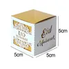 2022 Eid Mubarak Party Hollow Candy Box Square Ramadan Muslim Islamic Bröllop Candy Favors Bag Xu