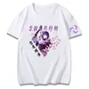 Genshin Impact Raiden Shogun Tシャツ女性カジュアル夏ティー女の子プラスサイズTシャツホワイトトップス半袖100％コットンシャツG220310