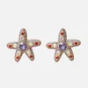 Nouveau mode bijoux Style boucles d'oreilles à la main violet/bleu strass doux cinq étoiles boucles d'oreilles en cristal femmes fille