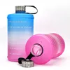 Water Bottle for Sports Motivational Time Marker Outdoor Leakproof BPA Free 73oz Reusable Bottles with Handle 3 Colors Gifts