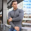 Męska wiosenna solidna koszula polo długie rękawie Slim Fit Polos Fashion Streetwear Tops Men Men Fitton Fitness Sport Casual Golf Shirts 220224