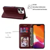 Crazy Horse Wallet Vintage Holder Kreditkort Slot Flip Leather Fodral Förpackning För IPhone 13 Pro Max 12 Mini 11 XR XS Max 6S 7G 8Plus