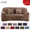 Thicken Plush Sofa Cover for Living Room Elastic L Shape Corner Stretch Couch Covers Sectional Velvet Slipcover Winter Decor LJ201216
