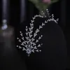 Свадебные аксессуары для волос Серебро Цвет Роскошные повязки Zircon Tiaras Crowns Bridal Queen Princess Diadmes Fairband Женщины Ювелирные Изделия