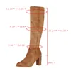 Hot Sale-2021 New Autumn Women Fashion Platform Boots Mid-Calf Boots Slip On Solid High Heels Casual Warm Shoes For Winter