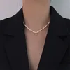 925 Gümüş Kolye Doğal Tatlısu İnciler Takı Minimalizm Kolye Chocker Kolye Vintage Collier Bijoux Collares Q0531