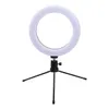 8 tum diameter 20 cm Live Fill Light Desktop TripoD 13W 5V 84LED 2835 LAMP PEADS VIT LJUS USB -anslutning Dimbar ringljus